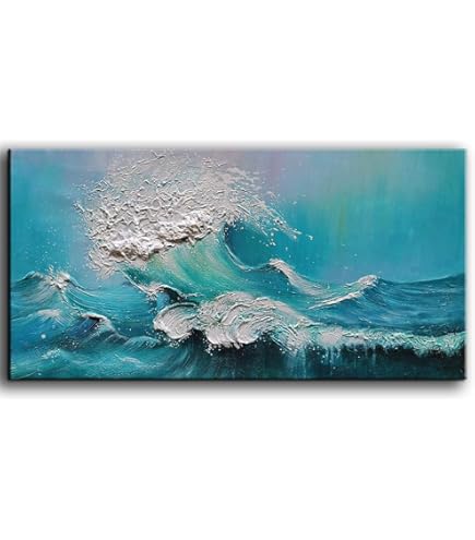 油彩画　「　夏の海　」　手描き　原画　3Dキャンパス 油彩画 「 夏の海 」 手描き 原画 3Dキャンパス